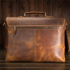 Cool Leather Mens Briefcase Business Briefcase Vintage Shoulder Bag HandBags for men
