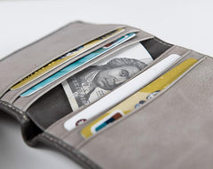 Handmade Leather Mens Cool Slim Leather Wallet Men Small Wallets Bifold for Men - imessengerbags