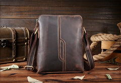 Handmade Leather Mens Cool Small Messenger Bag iPad Bag Chest Bag Bike Bag Cycling Bag for men - imessengerbags