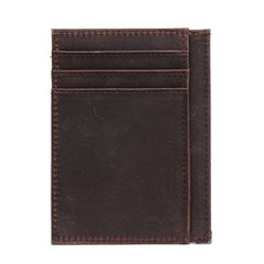 Handmade Leather Mens Cool Slim Leather Wallet Card Wallet Holders Men Front Pocket Wallet for Me - imessengerbags