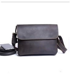 Handmade Leather Mens Cool Messenger Bag Chest Bag Bike Bag Cycling Bag for men