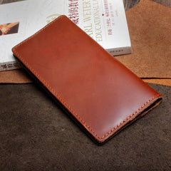 Handmade Leather Mens Cool Long Leather Wallet Clutch Wristlet Wallet for Men - imessengerbags