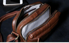 Genuine Leather Mens Cool Messenger Bag Square Bag Chest Bag Bike Bag Cycling Bag for men - imessengerbags