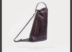 Genuine Leather Mens Cool Chest Bag Sling Bag Crossbody Bag Travel Bag Hiking Bag for men