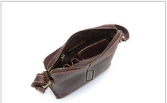 Handmade Leather Mens Cool Small Messenger Bag iPad Bag Chest Bag Bike Bag Cycling Bag for men - imessengerbags