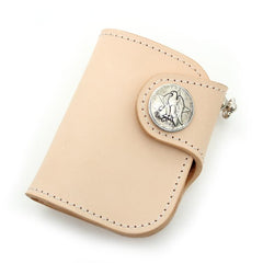 Handmade Mens Leather Small Biker Chain Wallets Cool billfold Biker Wallets with Chain - imessengerbags