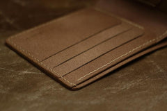 Handmade Leather Tooled Death Metal Mens billfold Wallet Cool Leather Wallet Slim Wallet for Men - imessengerbags