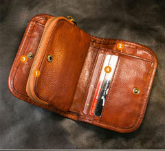 Handmade Leather Mens Chain Biker Wallet Cool Leather Wallet Long Phone Wallets for Men