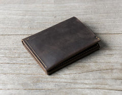Handmade Leather Mens Cool Slim Leather Wallet Men Small Wallets Bifold for Men - imessengerbags
