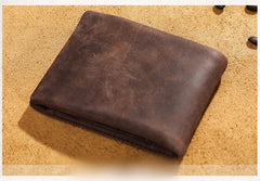 Handmade Leather Mens Cool Slim Leather Wallet Card Wallet Men Small Wallets Bifold for Men - imessengerbags