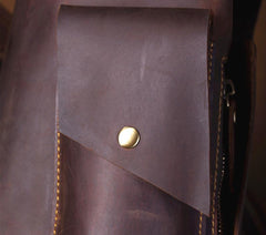 Genuine Leather Mens Cool Chest Bag Sling Bag Crossbody Bag Travel Bag Hiking Bag for men - imessengerbags