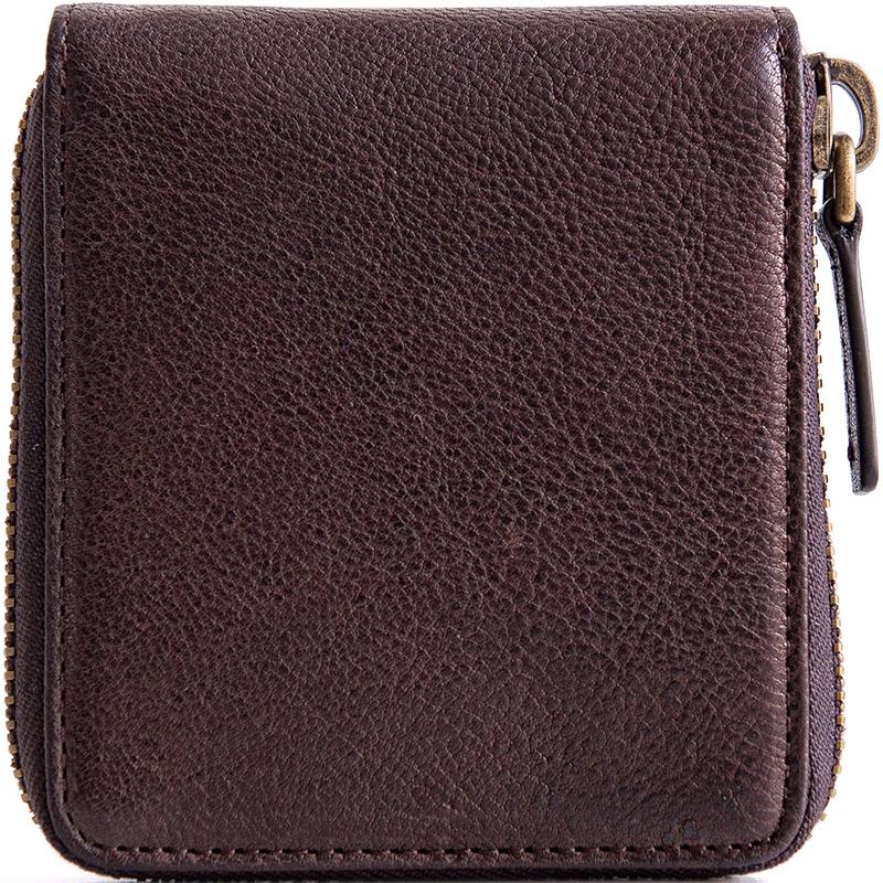 Genuine Leather Mens Cool billfold Leather Wallet Men Small Zipper Wallets Bifold for Men - imessengerbags