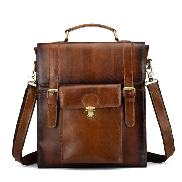 Cool Leather Mens Briefcase Messenger Bag Shoulder Bag Satchel Backpack for men - imessengerbags
