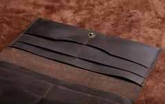 Handmade Leather Mens Cool Long Leather Wallet Clutch Wristlet Wallet for Men - imessengerbags