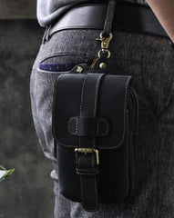 Leather Belt Pouch Mens Waist Bag Small Case for Men