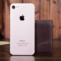 Handmade Leather Mens Cool Slim Leather Wallet Card Wallet Holders Men Small Wallets Bifold for Men - imessengerbags
