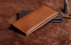 Handmade Leather Mens Cool Long Leather Wallet Clutch Wristlet Wallet for Men - imessengerbags