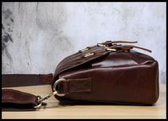 Genuine Leather Mens Cool Messenger Bag Chest Bag Bike Bag Cycling Bag for men - imessengerbags