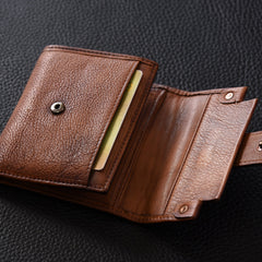 Handmade Mens Cool billfold Leather Wallet Men Small Slim Wallets Bifold for Men - imessengerbags
