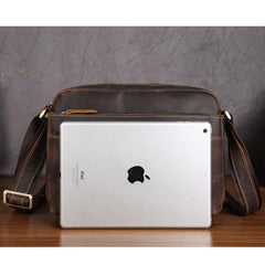 Handmade Leather Mens Cool Small Messenger Bag iPad Bag Chest Bag Bike Bag Cycling Bag for men - imessengerbags