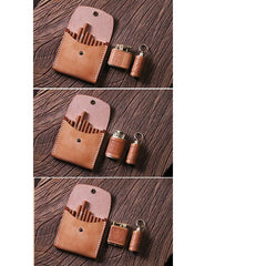 Handmade Wooden Coffee Leather Mens 20pcs Cigarette Case Cool Custom Cigarette Holder for Men - imessengerbags