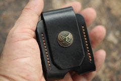 Cool Mens Leather Eagle Zippo Lighter Case with Loop Zippo lighter Holder with clip