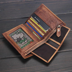 Handmade Mens Cool billfold Leather Wallet Men Small Slim Wallets Bifold for Men - imessengerbags