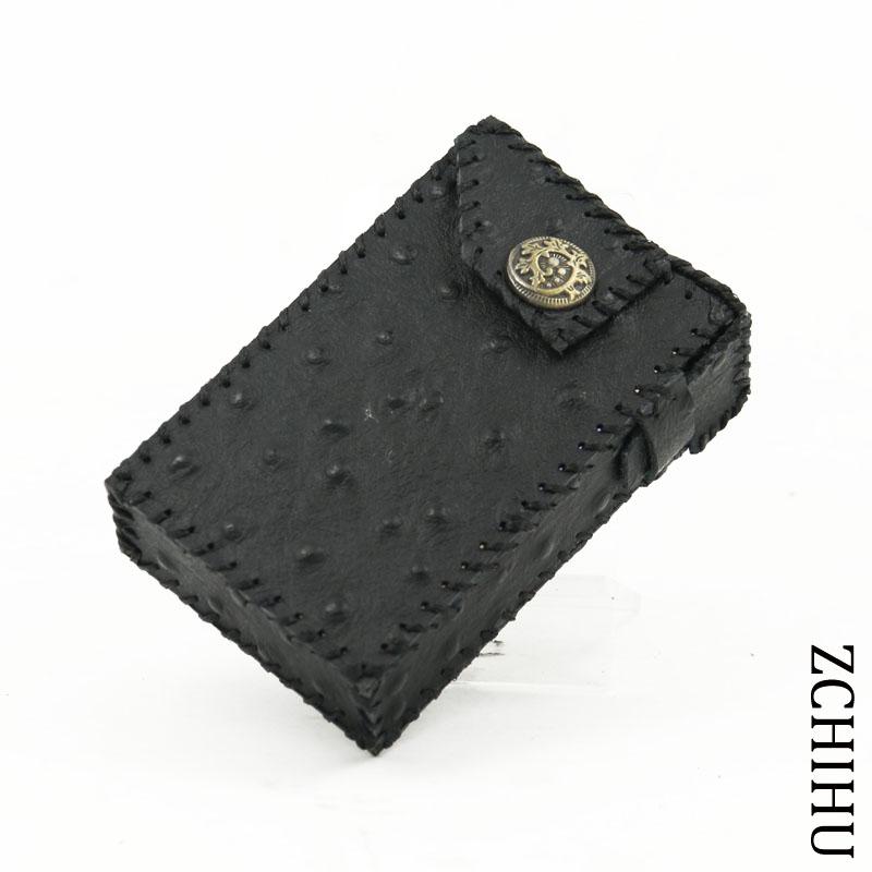 Handmade Cool Leather Mens Vintage Black Cigarette Holder Case Cigarette Holder for Men - imessengerbags