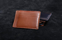 Genuine Leather Mens Cool Slim Front Pocket Wallet Leather Wallet Men Small Wallets  for Men - imessengerbags