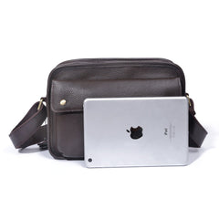 Genuine Leather Mens Cool Messenger Bag Small Bag Chest Bag Bike Bag Cycling Bag for men - imessengerbags