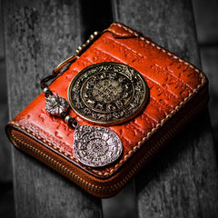 Handmade Leather Tibetan Mens billfold Wallet Cool Chain Wallet Biker Wallet for Men - imessengerbags
