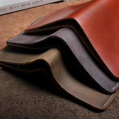 Handmade Leather Mens Cool Slim Leather Wallet Men Small Wallets Bifold for Men - imessengerbags