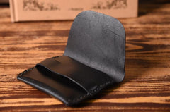 Handmade Mens Cool billfold Leather Wallet Men Small Card Slim Wallets Bifold for Men - imessengerbags
