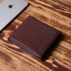 Genuine Leather Mens Cool billfold Leather Wallet Men Small Wallets Bifold for Men - imessengerbags