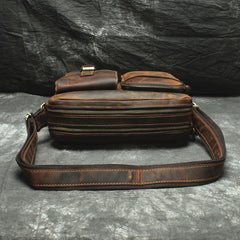 Handmade Leather Mens Cool Small Messenger Bag iPad Bag Chest Bag Bike Bag Cycling Bag for men - imessengerbags