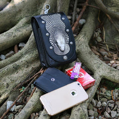 Cool Leather Mens Snake Biker Belt Pouch Waist Bag Drop Leg Bag for Men - imessengerbags
