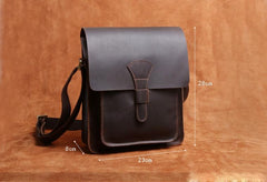 Handmade Leather Mens Cool Messenger Bag Square Bag Chest Bag Bike Bag Cycling Bag for men