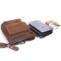 Leather Belt Pouch Mens Small Cases Waist Bag Hip Pack Belt Bag Fanny Pack Bumbag for Men - imessengerbags