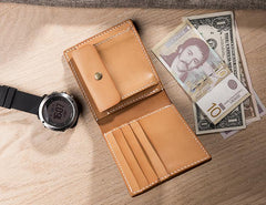 Handmade Leather Mens Cool Slim Leather Wallet Men Small Wallets Bifold for Men - imessengerbags
