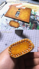 Handmade Tooled Leather Brown Mens LA PETITE BOX Holder Cigarette Case for Men