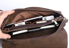 Handmade Leather Mens Cool Messenger Bag Chest Bag Bike Bag Cycling Bag for men