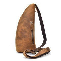 Cool Leather Sling Bag for Men Vintage Chest Bag Crossbody Sling Bags For Men - imessengerbags