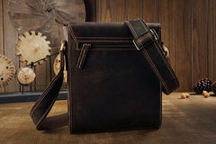 Genuine Leather Mens Cool Messenger Bag SHOULDER BAG CHEST BAG BIKE BAG CYCLING BAG