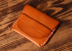 Handmade Mens Cool billfold Leather Wallet Men Small Card Slim Wallets Bifold for Men - imessengerbags