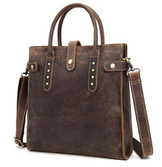 Cool Men Vintage Leather Handbag Tote Shoulder bag CrossBody Bag For Men - imessengerbags