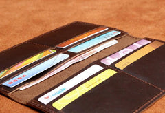 Handmade Leather Mens Cool Long Leather Wallet Clutch Wristlet Wallet for Men - imessengerbags