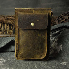 Leather Belt Pouch Mens Small Cases Waist Bag Hip Pack Belt Bag Fanny Pack Bumbag for Men - imessengerbags