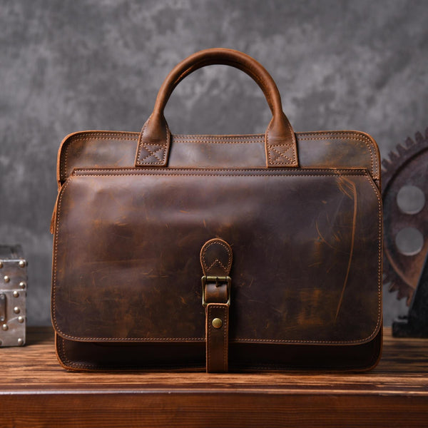 Genuine Leather Mens Cool Messenger Bag Briefcase Work Bag Business Bag for men - imessengerbags