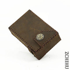 Cool Handmade Leather Mens Vintage Coffee Cigarette Holder Case for Men - imessengerbags