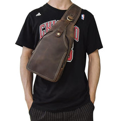 Cool Leather Chest Bag Sling Bag Sling Crossbody Bag Travel Bag Hiking Bags For Men